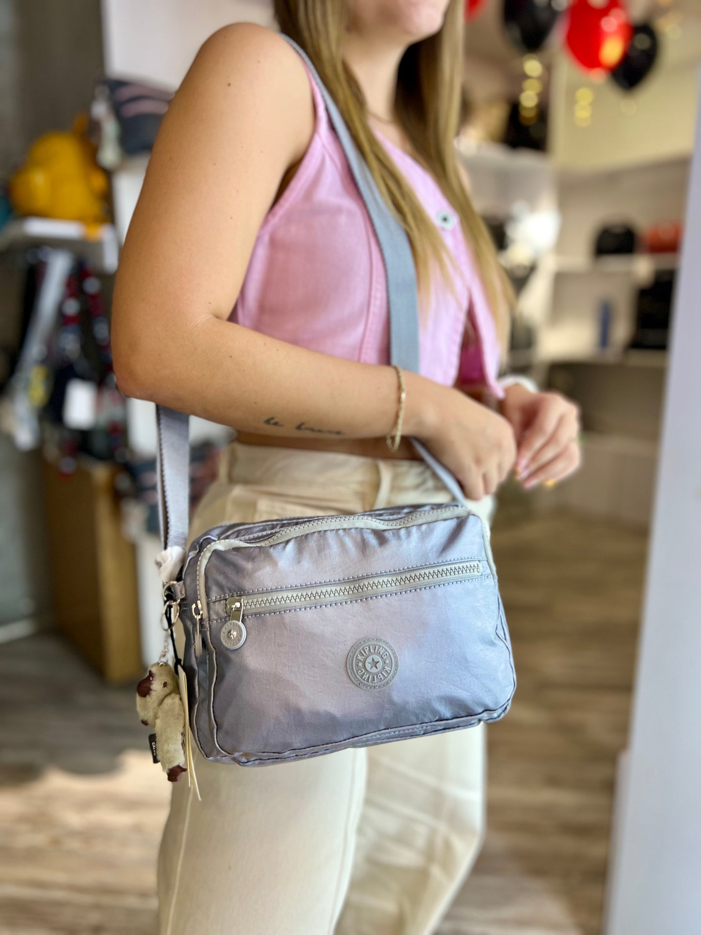 Bolso Manos Libres Plateado