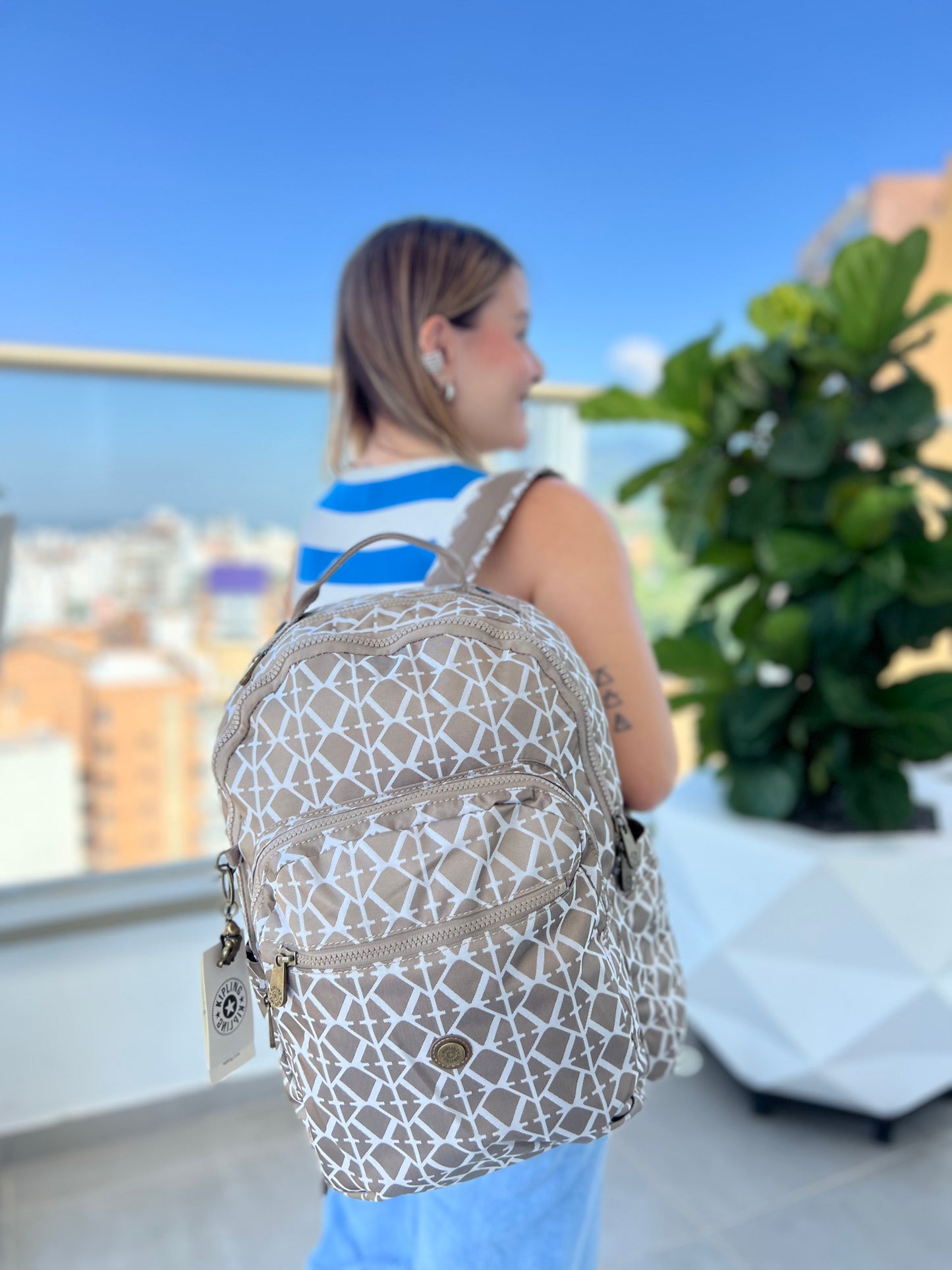 Morral Talla L Café Estampado