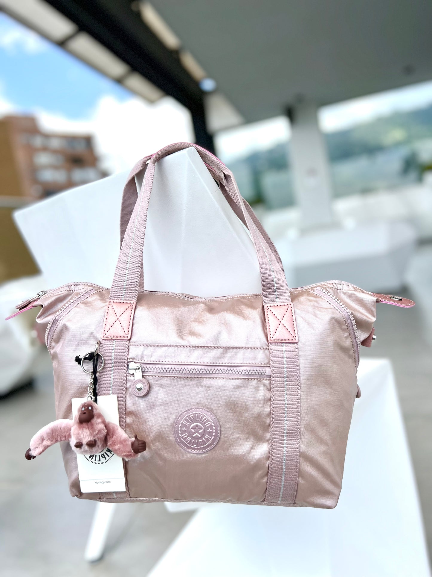 Bolso De Mano Art Oro Rosa