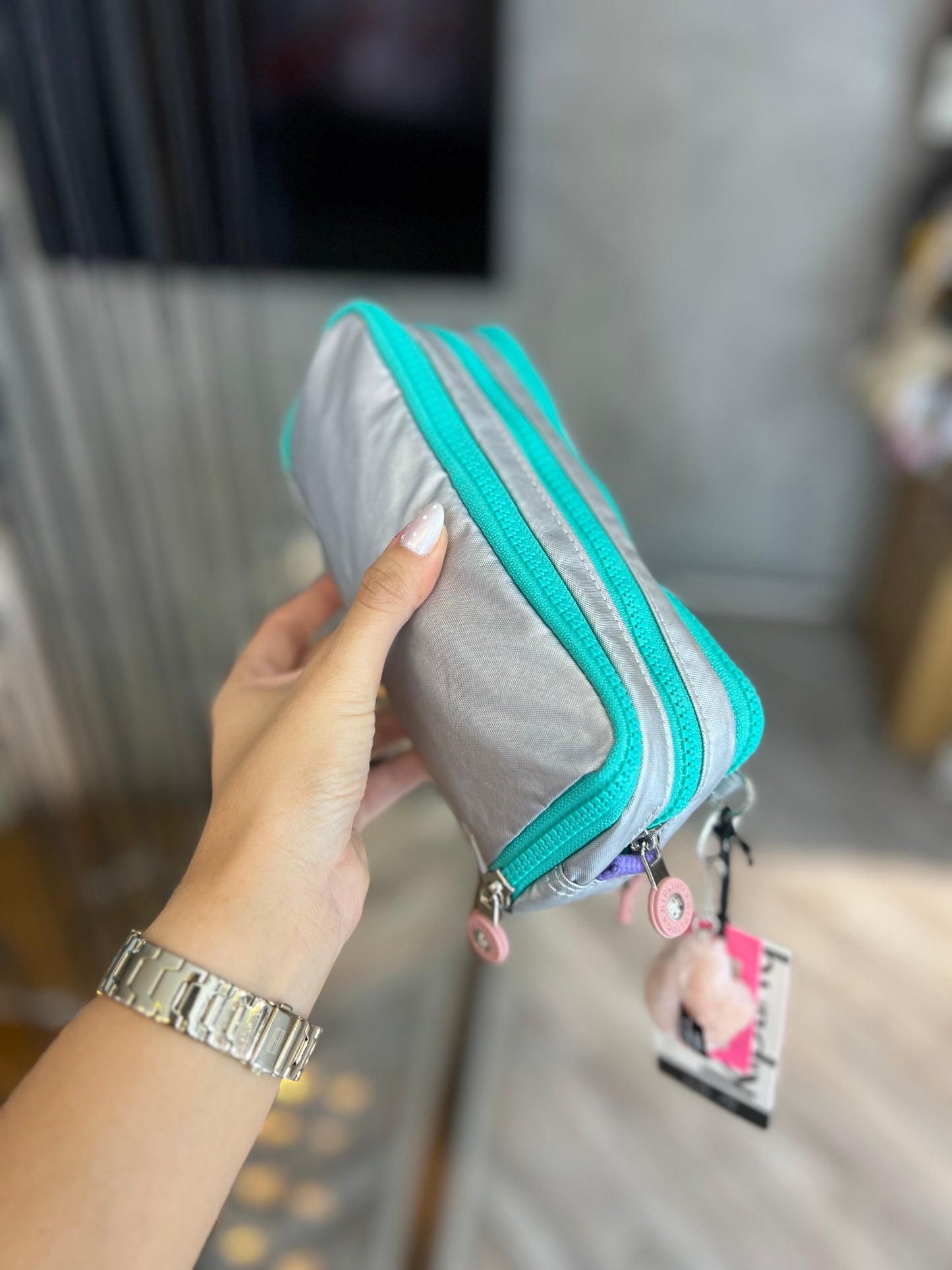 Cartuchera Triple Plateado