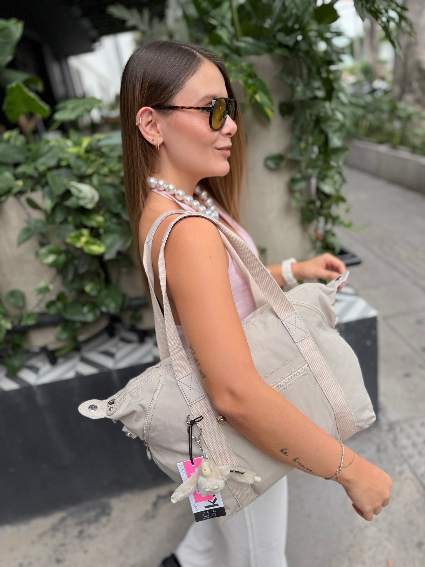 Bolso De Mano Crema