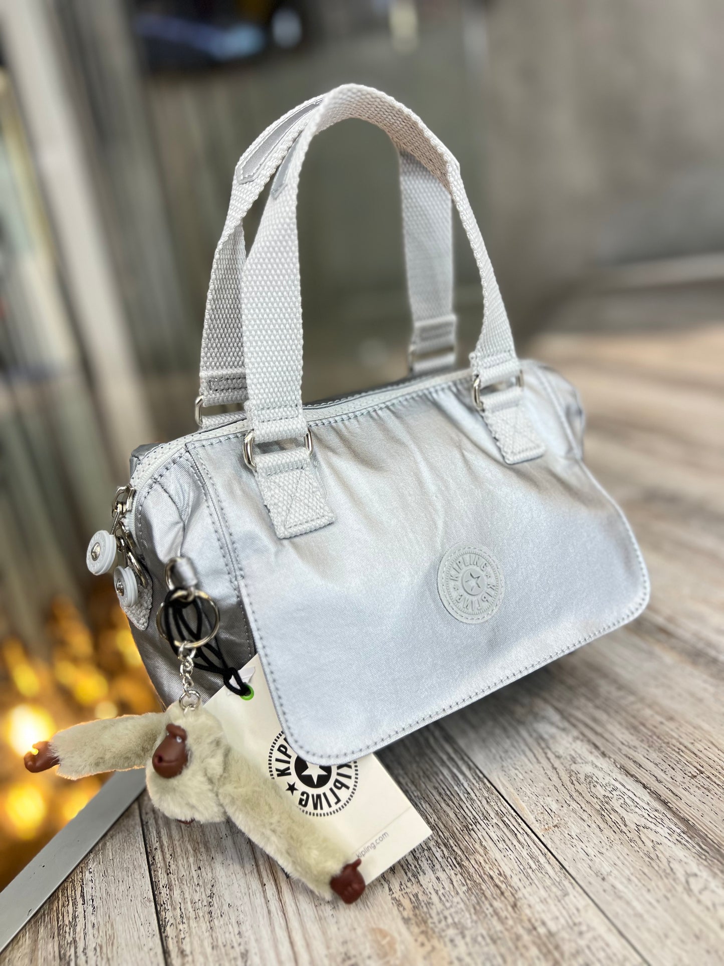 Bolso De Mano Plateado