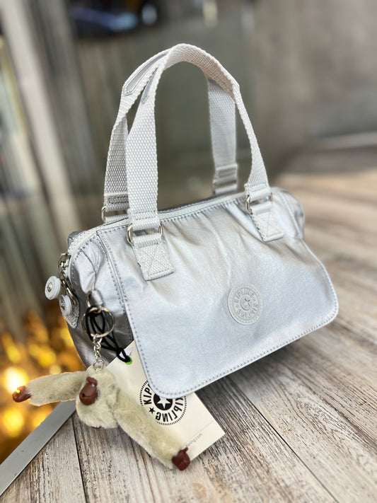 Bolso De Mano Plateado