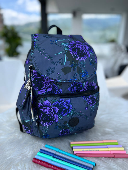 Morral City Pack Talla M Negro Floral