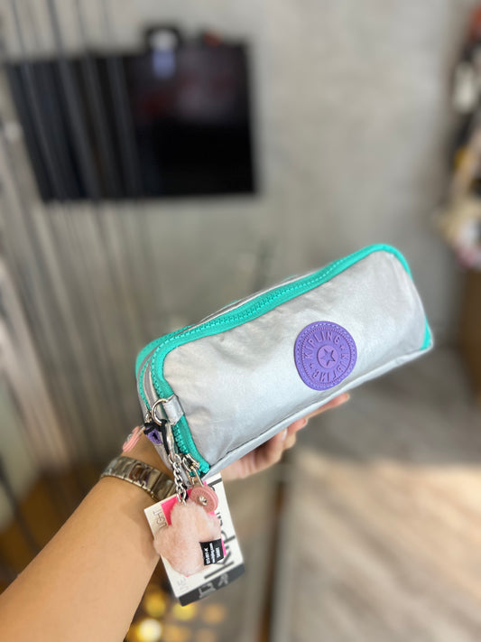 Cartuchera Triple Plateado