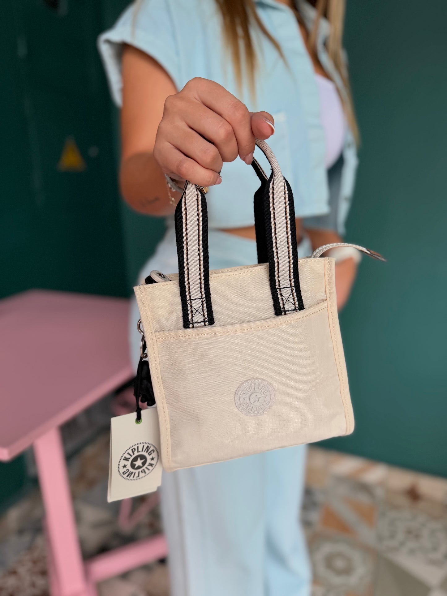 Bolso De Mano Crema