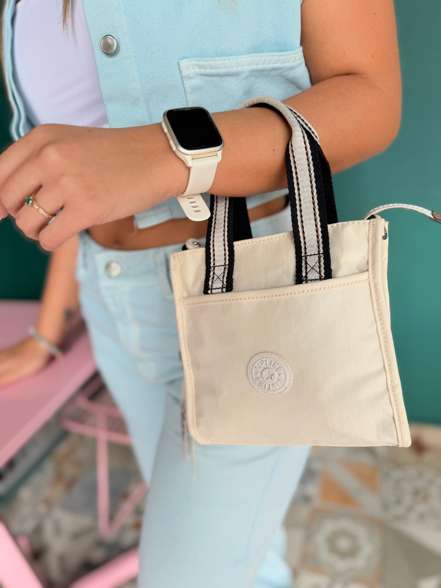 Bolso De Mano Crema