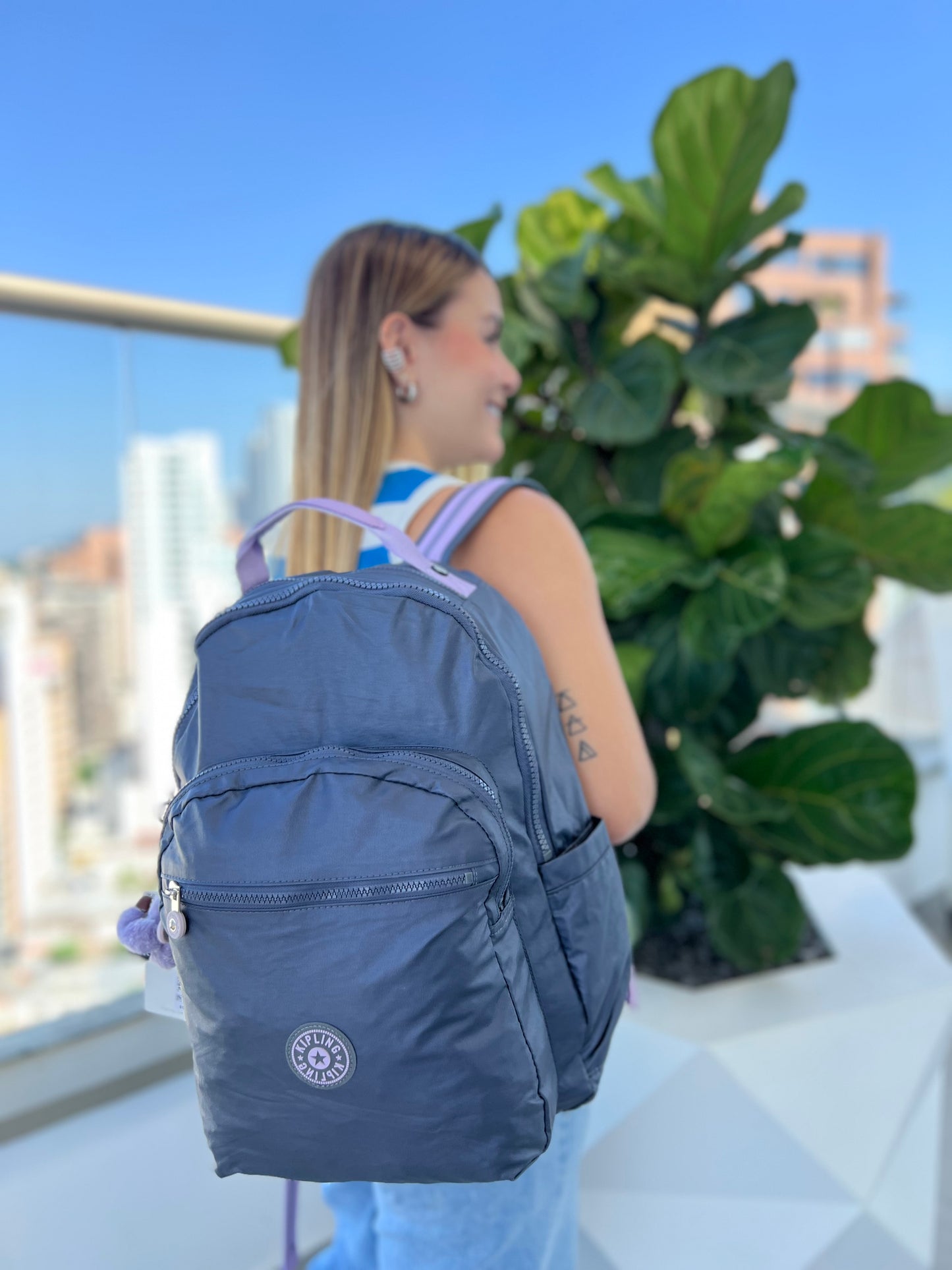 Morral Talla L Morado Metalizado