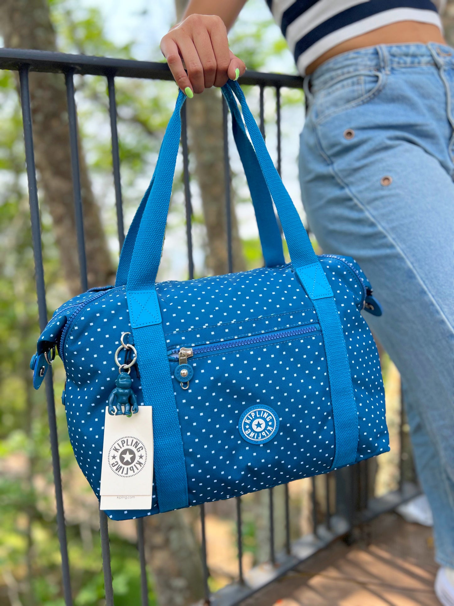 Bolso De Mano Art Azul Estampado