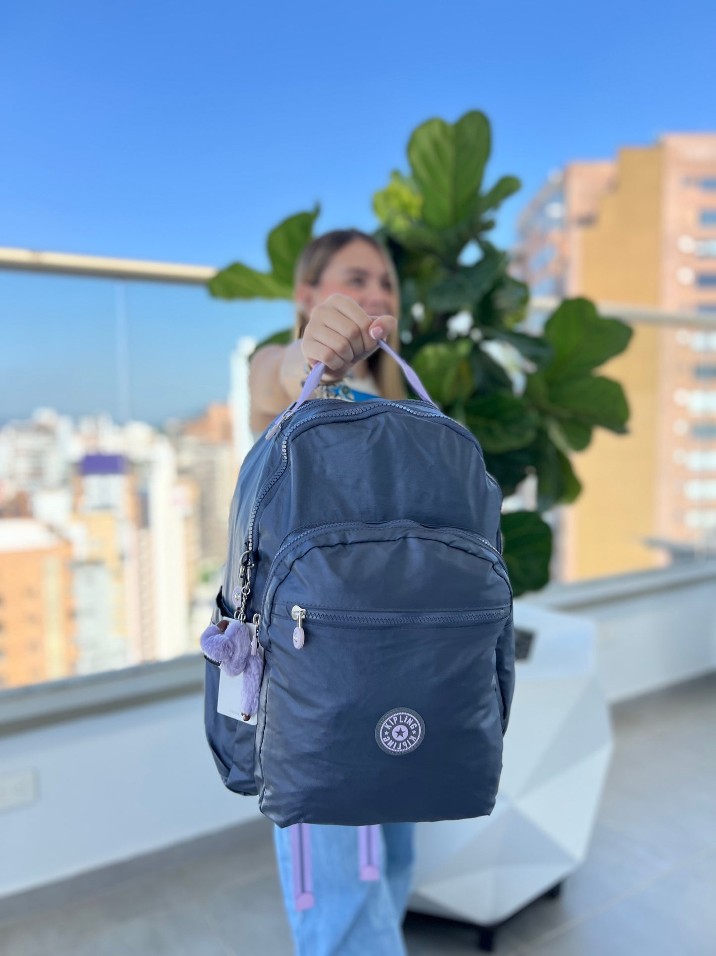 Morral Talla L Morado Metalizado