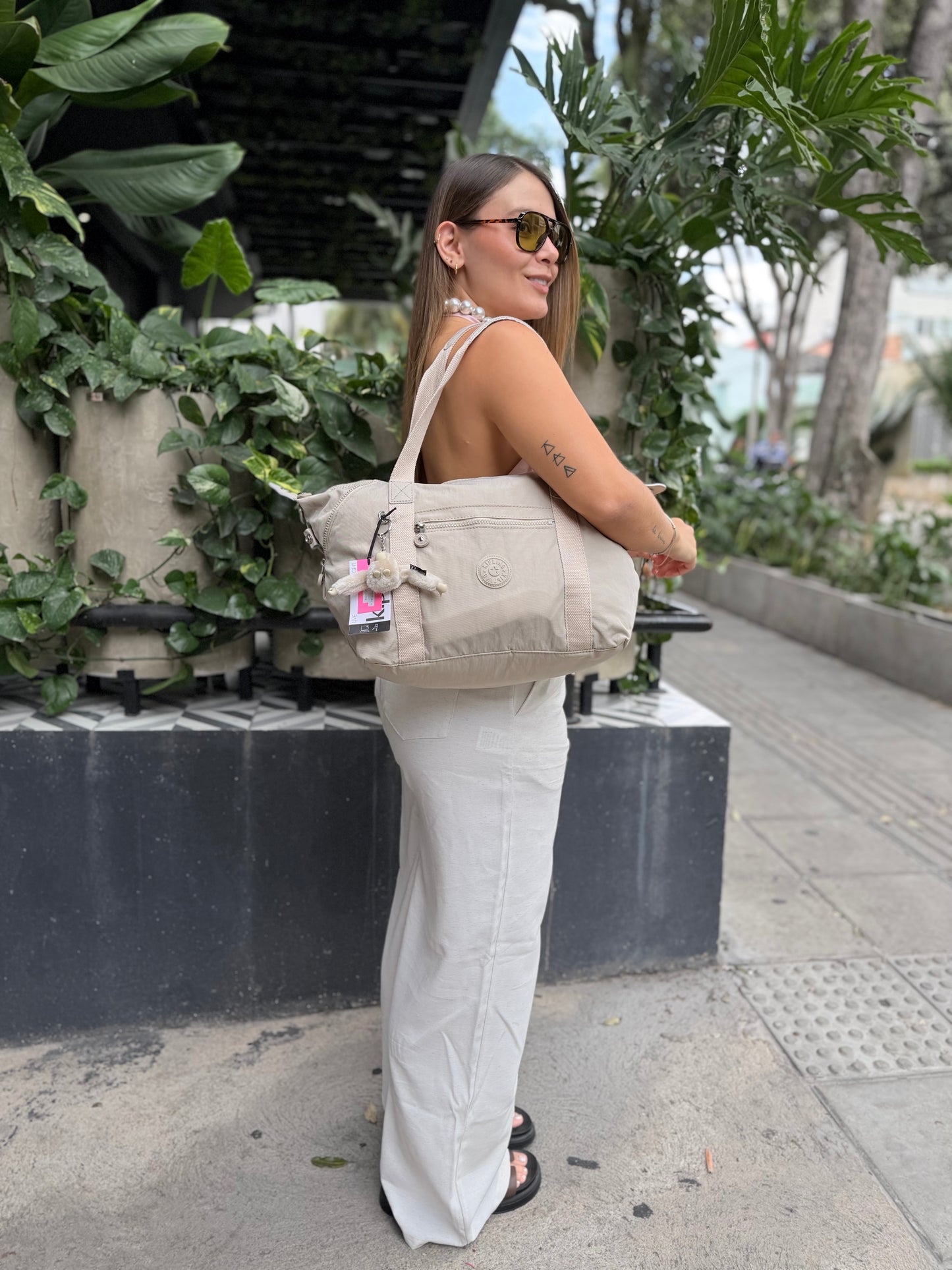 Bolso De Mano Crema