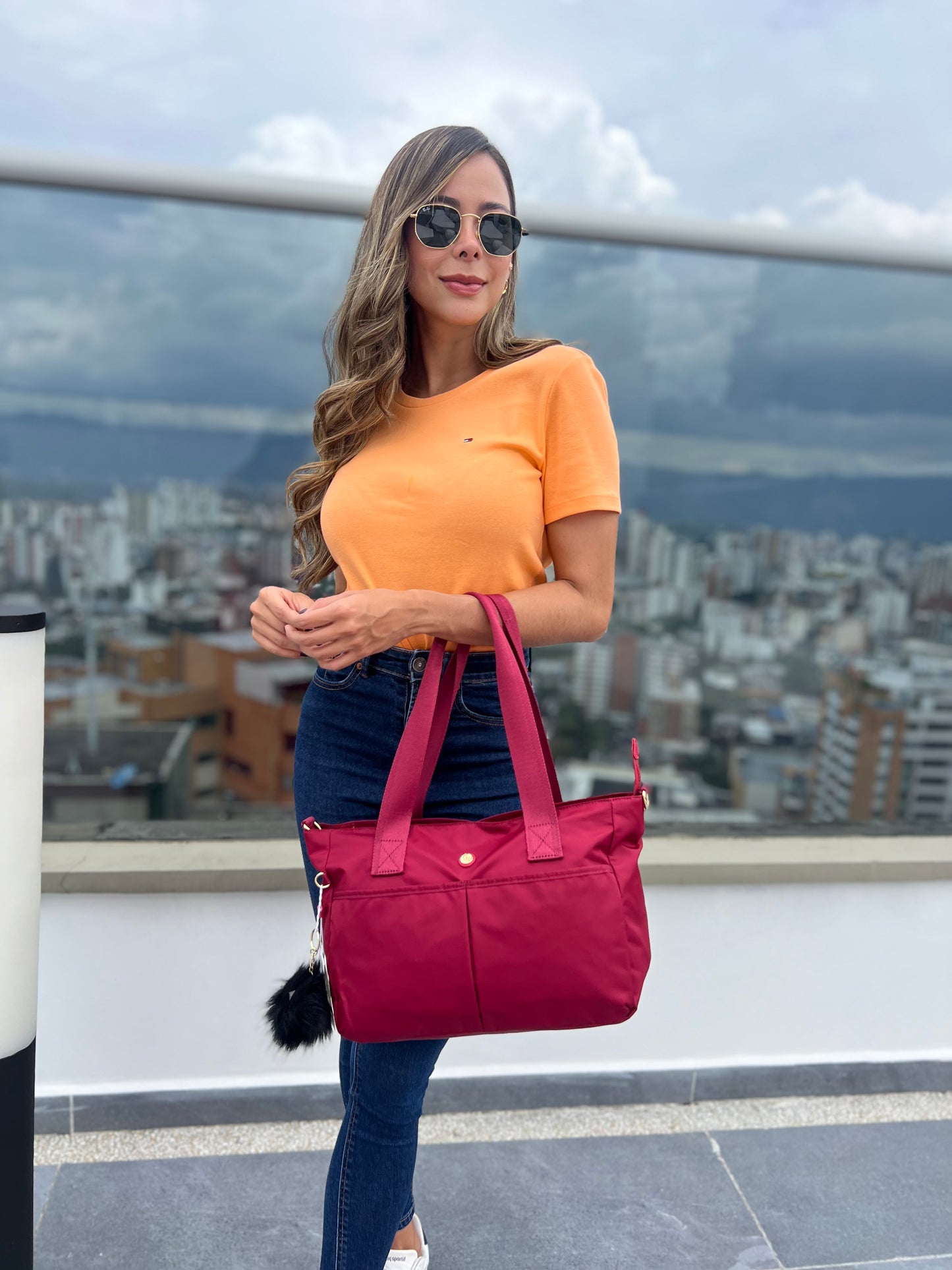 Bolso De Mano Vinotinto Lujo