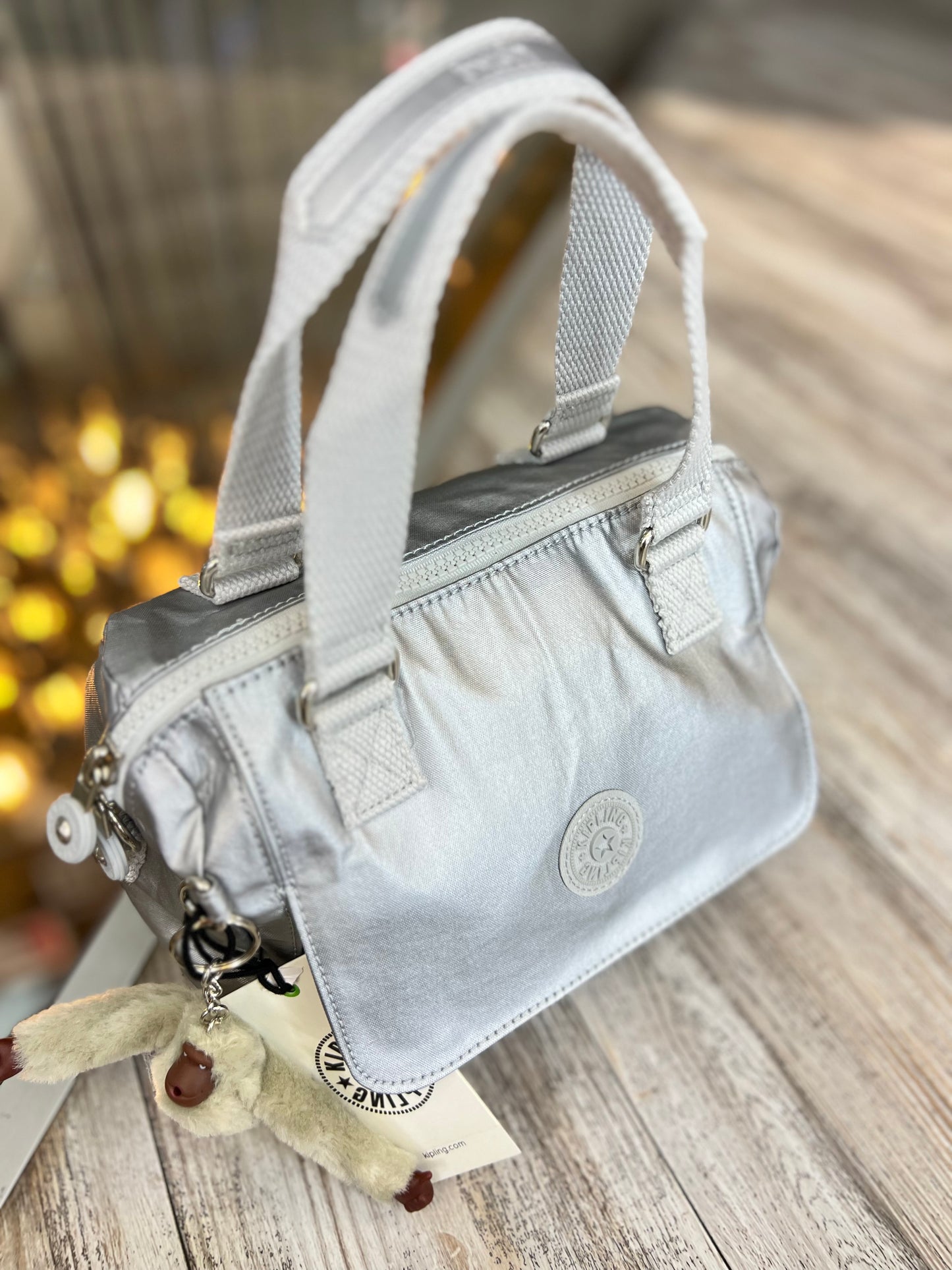 Bolso De Mano Plateado