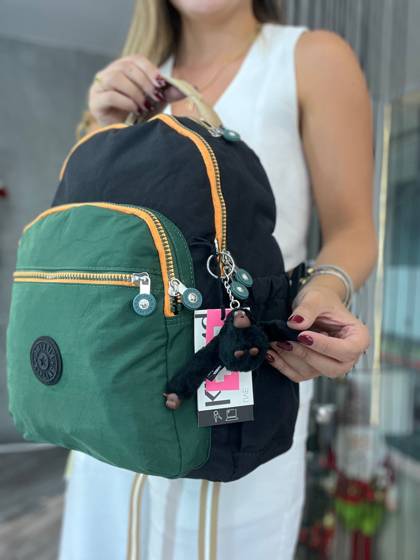Morral Talla M Negro-Verde