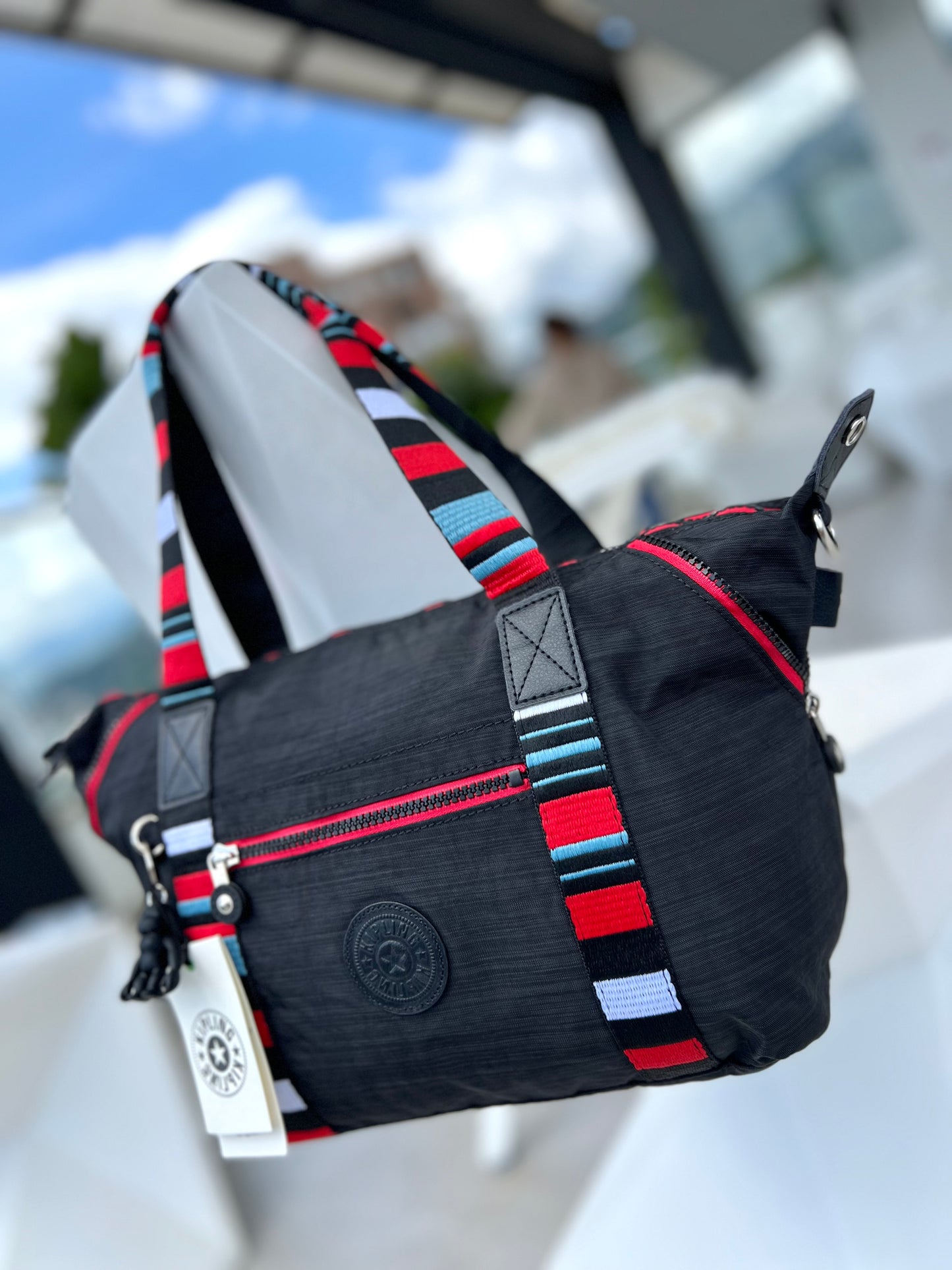 Bolso De Mano Art Negro Rojo