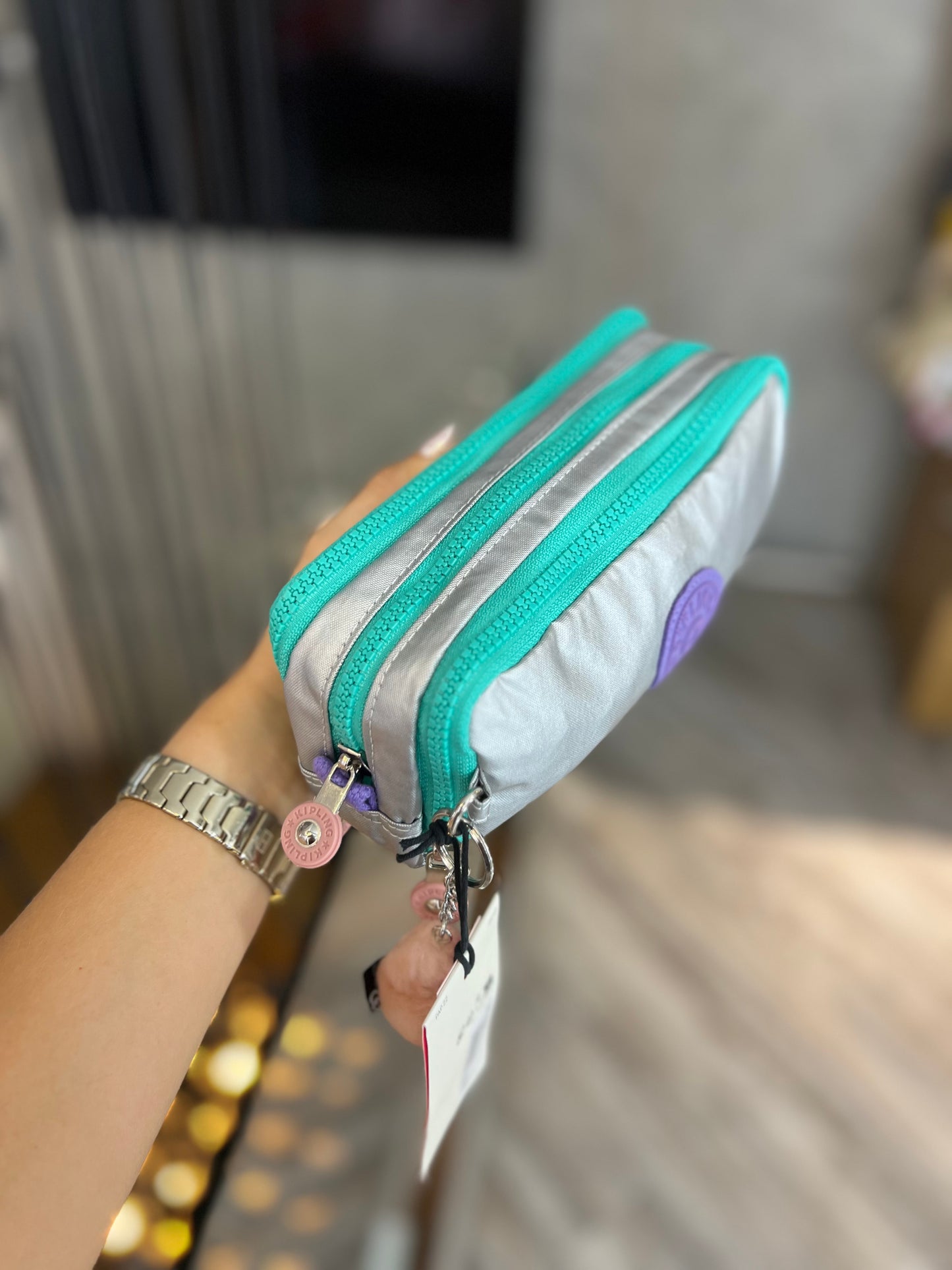 Cartuchera Triple Plateado