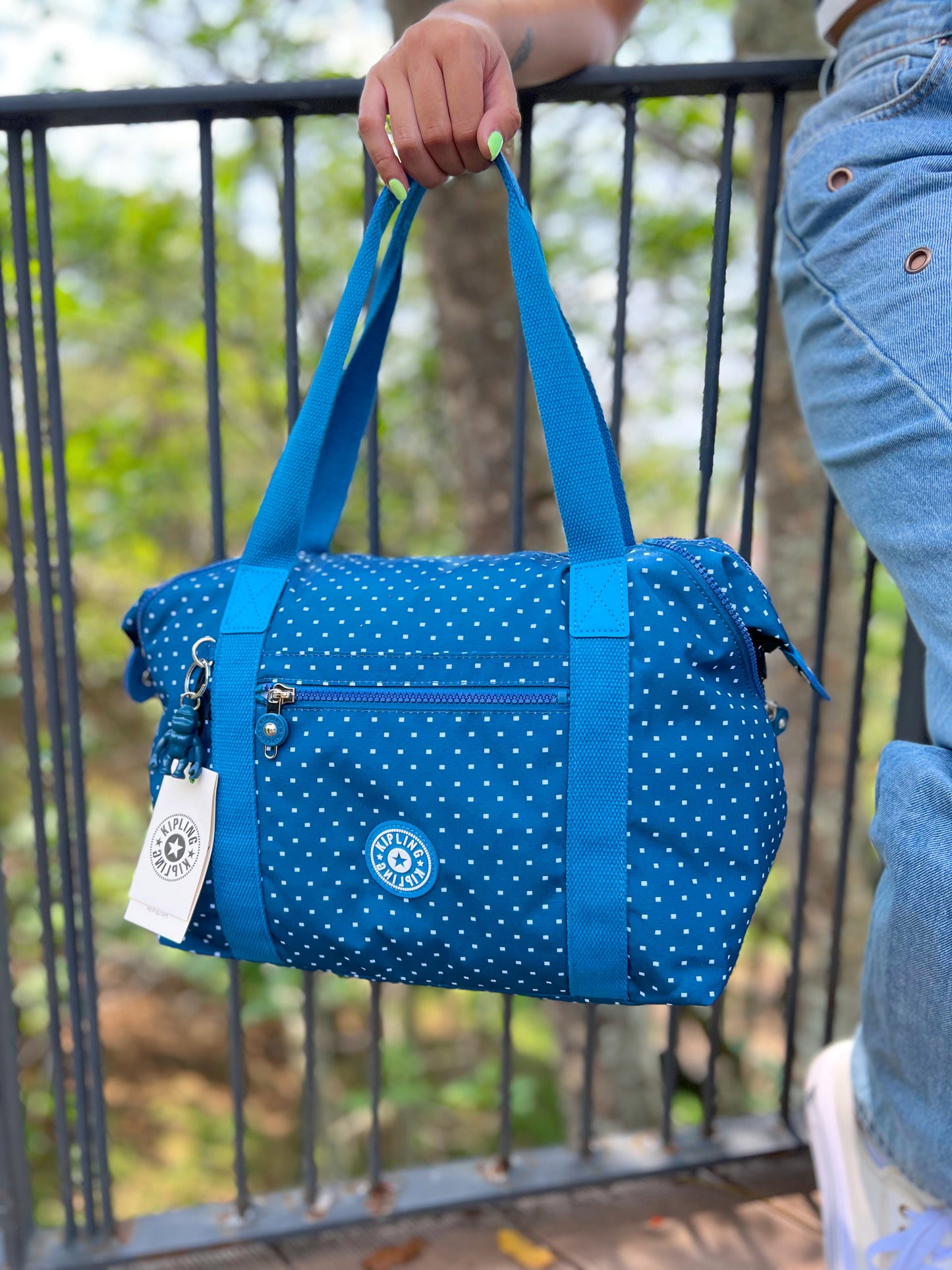 Bolso De Mano Art Azul Estampado