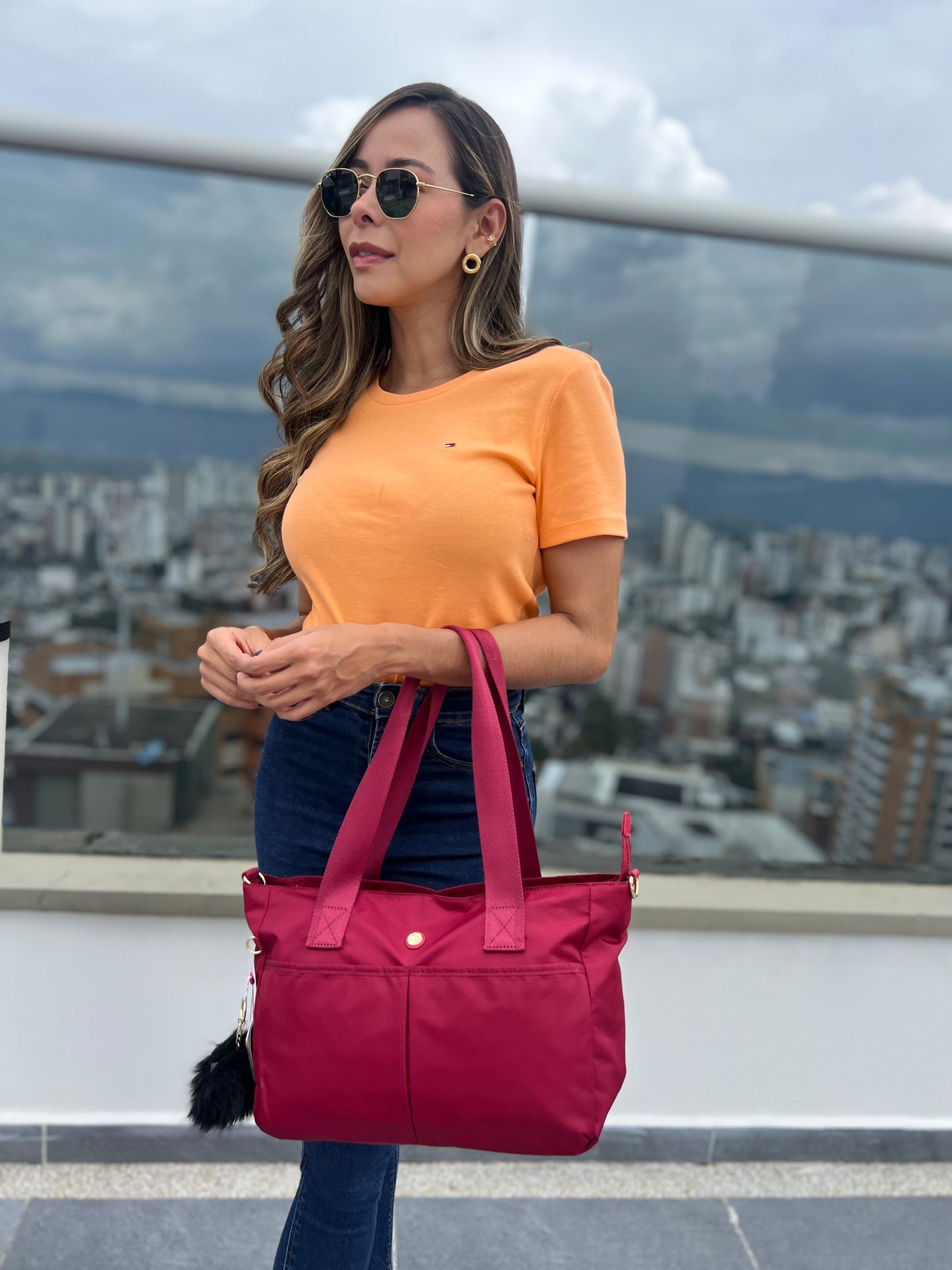 Bolso De Mano Vinotinto Lujo