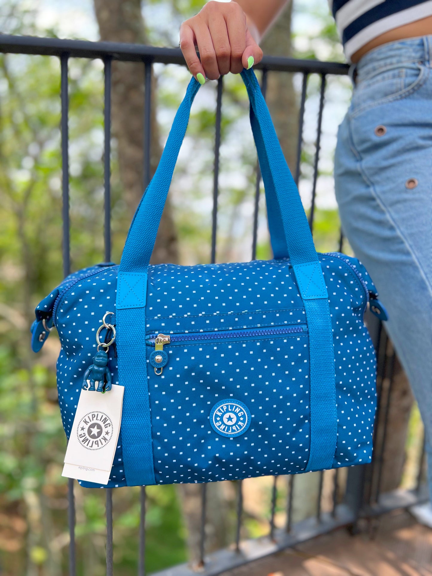 Bolso De Mano Art Azul Estampado