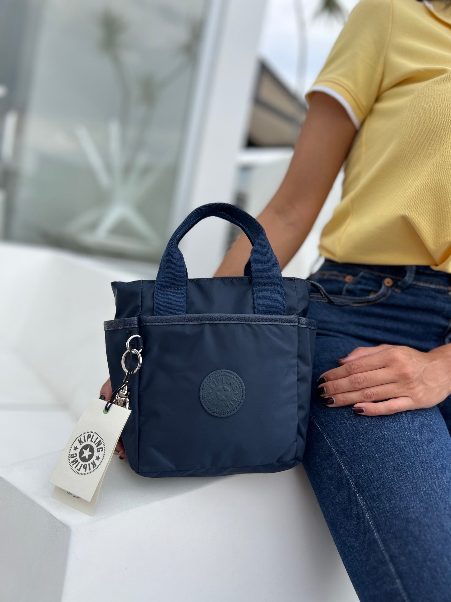 Bolso De Mano Mini Azul Mate